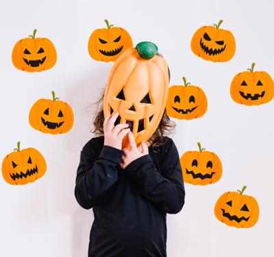 Halloween stickers Pompoenen