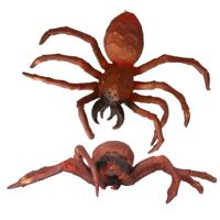 Nep spinnen 15 cm - 2x - oranje/bruin - stretchy tarantula - Horror/griezel thema decoratie