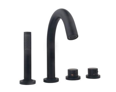 Wiesbaden Caral 4-gats badrandthermostaat zwart afbouwset Wiesbaden Caral 4-gats badrandthermostaat zwart afbouwset