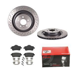 Remmenset, remschijf BREMBO, Remschijftype: Geperforeerd / Geventileerd, Inbouwplaats: Achteras: , u.a. für Mercedes-Benz