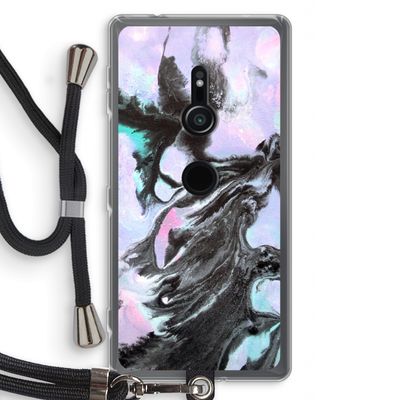 Pastel zwart: Sony Xperia XZ2 Transparant Hoesje met koord