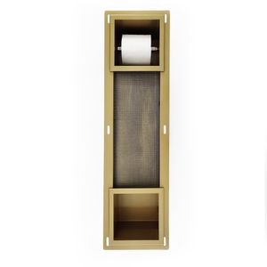 Inbouw Toiletrolhouder AQS met Reserve Rolhouder RVS Goud Aqua Splash