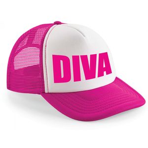 Cadeau snapback/cap - Diva - roze/wit - pet - dames - foute party