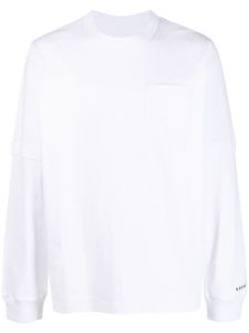 sacai pull superposé à logo imprimé - Blanc