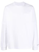 sacai pull superposé à logo imprimé - Blanc
