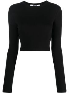 MSGM t-shirt crop en coton - Noir