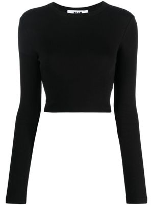 MSGM t-shirt crop en coton - Noir