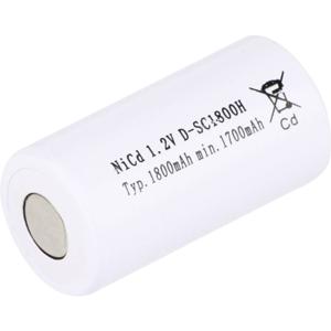 Mexcel SC1800H Speciale oplaadbare batterij Sub-C Geschikt voor hoge temperaturen, Flat-top NiCd 1.2 V 1800 mAh