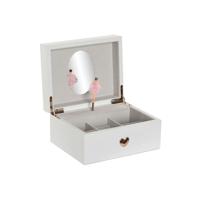 Doos-Juwelenkistje Home ESPRIT Wit Hout Spiegel