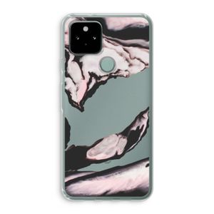 Roze stroom: Google Pixel 5 Transparant Hoesje