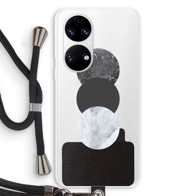 Marmeren cirkels: Huawei P50 Transparant Hoesje met koord