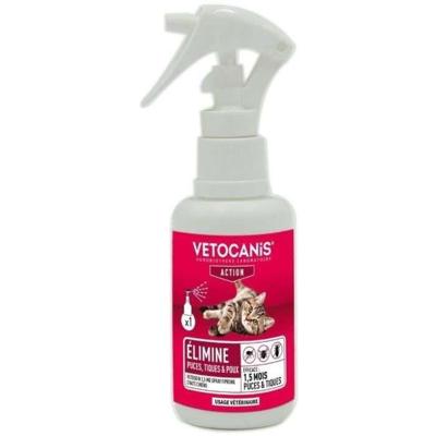 VETOCANIS Antiparasitaire, anti-vlooien- en anti-tekenspray - 100 ml - Voor honden en katten