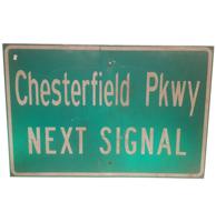 Chesterfield Pkwy Next Signal Straatbord - Origineel
