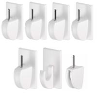 Tesa powerstrips ophanghaken - 4x - wit - kunststof - 4 x 2,2 cm - gordijnrails