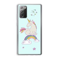 Regenboog eenhoorn: Samsung Galaxy Note 20 / Note 20 5G Transparant Hoesje