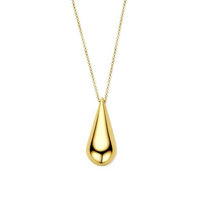 Verguld Zilveren Ketting met Druppel - 42+5 cm - 3 Micron