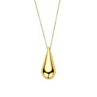 Verguld Zilveren Ketting met Druppel - 42+5 cm - 3 Micron