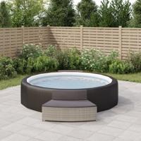 VidaXL Spa-bankjes met kussens 2 st poly rattan grijs