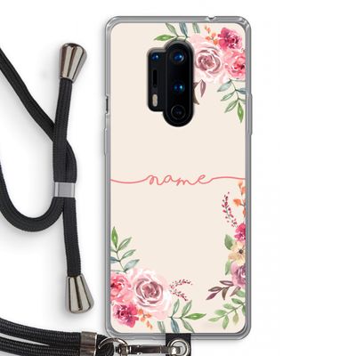 Rozen: OnePlus 8 Pro Transparant Hoesje met koord