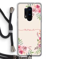 Rozen: OnePlus 8 Pro Transparant Hoesje met koord