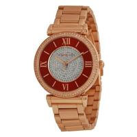 Michael Kors Dames MK3377 Caitlin Crystal Rose-Tone roestvrij stalen horloge Michael Kors Dames MK3377 Caitlin Crystal Rose-Tone roestvrij stalen horloge