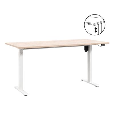 Leen Bakker - Bureau Homeworx Zit/sta Elektrisch Verstelbaar - Eikenkleur/wit - 75/118x160x80 Cm - Hout - Beige
