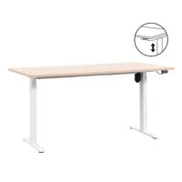 Leen Bakker - Bureau Homeworx Zit/sta Elektrisch Verstelbaar - Eikenkleur/wit - 75/118x160x80 Cm - Hout - Beige