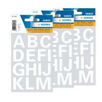 Stickervelletjes 84x alfabet plak letters A-Z wit 25 mm