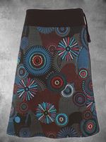 Brown Cotton-Blend Printed Skirt - thumbnail