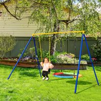 Dubbele Kinderschommel met Schommelframe Belastbaar Tot 300 kg (2 Schommels met Frame)