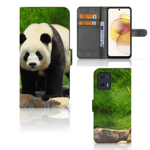 Motorola Moto G73 Telefoonhoesje met Pasjes Panda
