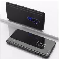Voor OPPO A11/A9 (2020) vergulde spiegel linker en rechter Flip cover met stand mobiele telefoon holster (zwart)