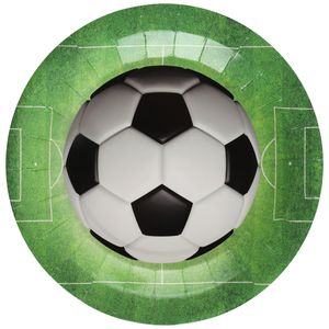Voetbal thema feest wegwerpbordjes - 10x stuks - 23 cm - EK/WK themafeest