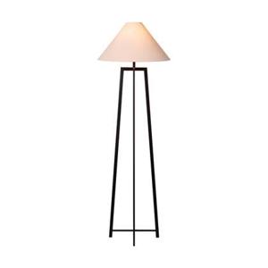 Atmooz Leoni - Staande Lamp - Zwart - Witte Linnen Lampenkap - 170 cm