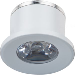 LED Veranda Spot Verlichting - Velvalux - 1W - Warm Wit 3000K - Inbouw - Rond - Mat Wit - Aluminium - Ø31mm