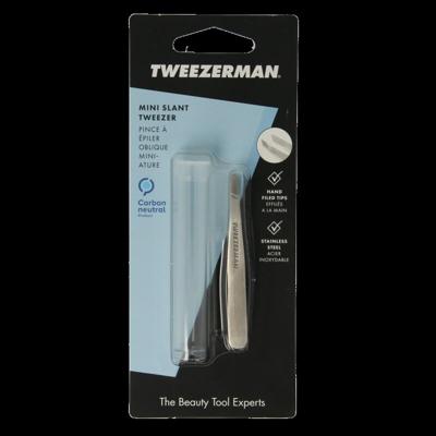 Tweezerman Mini slant tweezer klassiek stainless steel 1 Stuks Tweezerman Mini slant tweezer klassiek stainless steel 1 Stuks