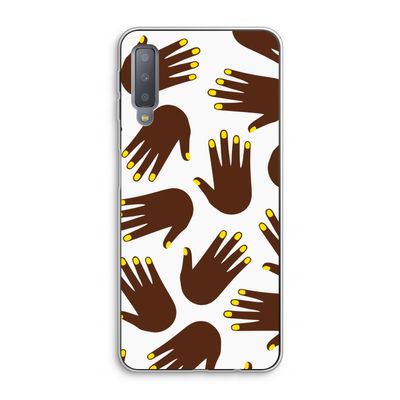Hands dark: Samsung Galaxy A7 (2018) Transparant Hoesje