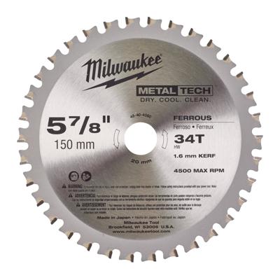 Milwaukee F 150 x 20 x 34 - 1 pc Cirkelzaagblad metaal 150 x 20 x 1,6 34T - 48404080