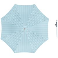 Parasol - lichtblauw/wit - D160 cm - incl. draagtas - parasolharing - 49 cm - thumbnail