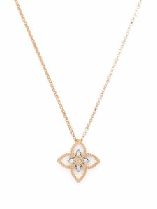 Roberto Coin collier en or rose 18ct à pendentif Princess Flower orné de diamants