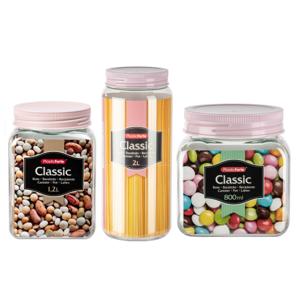 Forte Plastics Voorraadpotten/weckpotten - 6 stuks - 0,8L/1,2L/2L - kunststof