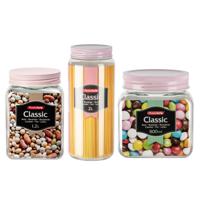Forte Plastics Voorraadpotten/weckpotten - 6 stuks - 0,8L/1,2L/2L - kunststof