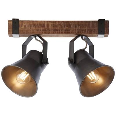 Brilliant 2-lichts plafondlampDecca zwart met bruin - 85829/46
