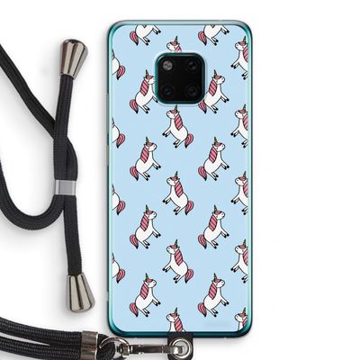 Eenhoorns overal: Huawei Mate 20 Pro Transparant Hoesje met koord