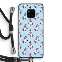 Eenhoorns overal: Huawei Mate 20 Pro Transparant Hoesje met koord