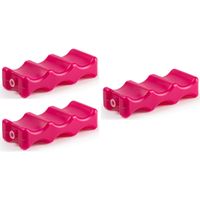 3x stuks koelelementen voor speciaal voor blikjes 22 x 9 cm roze