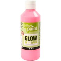 Creativ Company Glow in the dark verf - lichtrood, 250ml