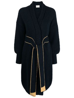 Onefifteen cardigan à taille à nouer - Bleu