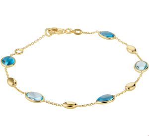 TFT Armband Goud London Blue En Blauw Topaas 17 + 2 cm