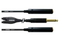 Cordial CFY 0,3 PGG Audio Y-kabel [1x Jackplug male 6,3 mm - 2x Jackplug female 6,3 mm] 30.00 cm Zwart